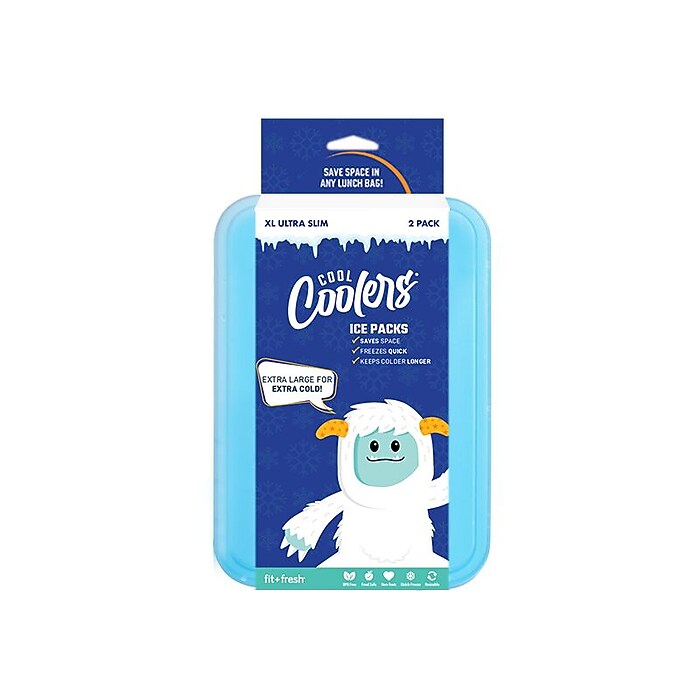 Fit & Fresh Cool Coolers Kids Ice Packs, Blue, 2/Pack (239ICEK2STP