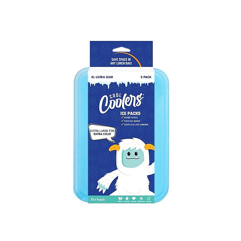 Fit & Fresh Cool Coolers Kids Ice Packs, Blue, 2/Pack (239ICEK2STP) image 1