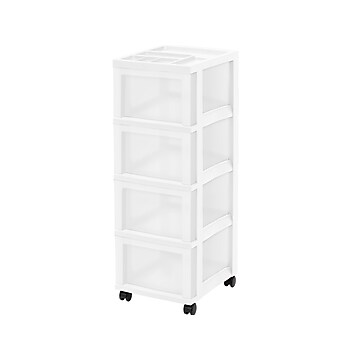 Iris 6-Drawer Standalone Cart, White/Translucent White (585008