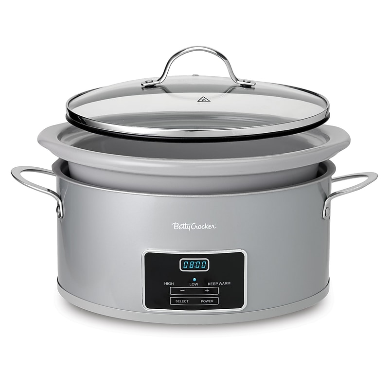 Betty Crocker 6-Qt Slow Cooker, Silver (BC-4587S) image 1