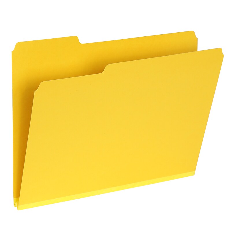 Pendaflex Recycled File Folder, 1-Tab, Assorted, Letter Size, Yellow, 25/Box (1007022) image 1