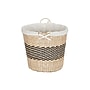 Household Essentials Black Band Cattail/Paper Rope Storage Basket, Natural/Black (ML-6733)~#|#~810A0ADE-A13E-48A1-B25C18993A711472_sc7