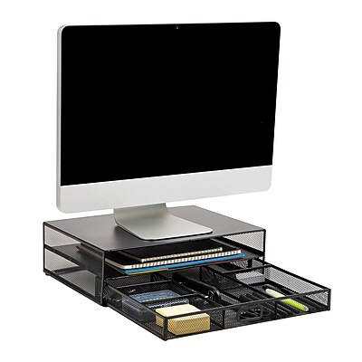 Mind Reader Monitor Stand with Office Supplies Included, Black (MONSET-BLK) Sansujyuku sansujyuku.com
