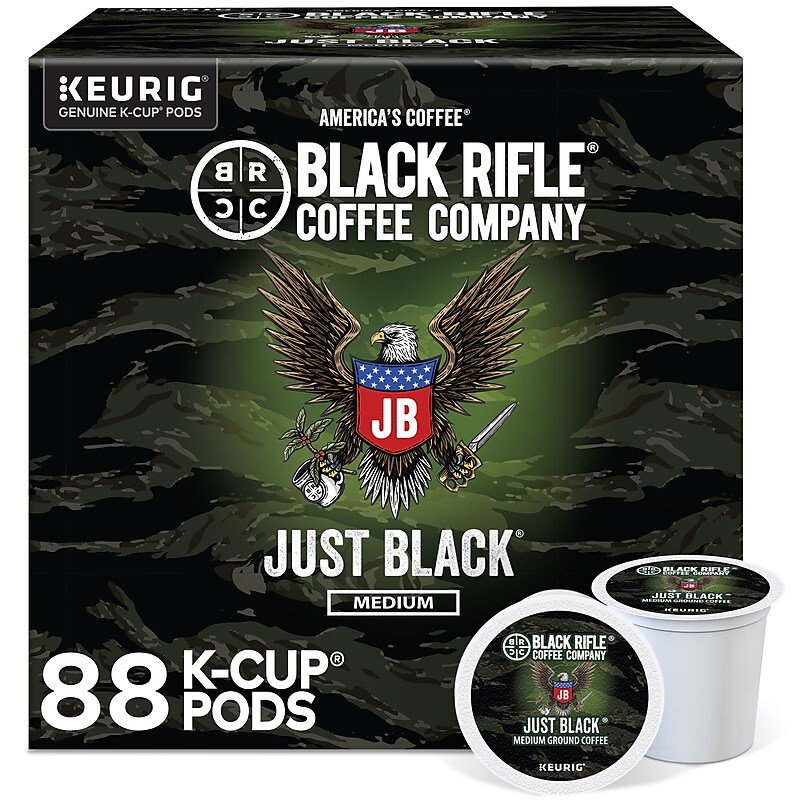 Black Rifle Coffee Company Just Black Coffee Keurig® K-Cup® Pods, Medium Roast, 88/Carton (5000384043CT) image 1