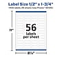 Avery Durable Removable Rectangle Multipurpose Labels, 0.5" x 1.75", White, 1400/Pack (94125)~#|#~8111F38F-866D-48D6-932FD501E4C31273_sc7