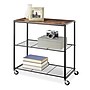 Whitmor 3-Shelf Wood Mobile Shelf Cart with Lockable Wheels, Dark Brown/Black (6764-10184-SIOC)~#|#~8129EC4A-26EB-42F0-AB83A89DC83D156B_sc7