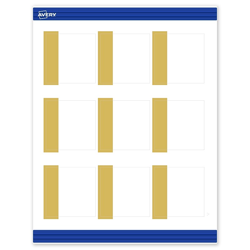 Avery Gold-Dipped Edge Matte Blank Card, White, 90/Pack (S00-DJV) image 1