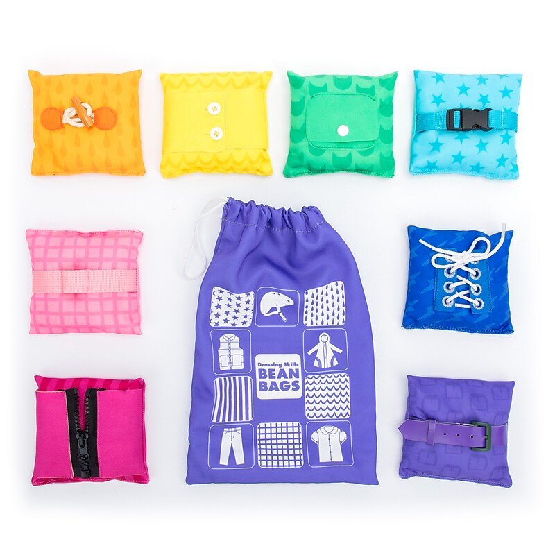 Educational Insights Dressing Skills Bean Bags, Multicolored (3102) image 1