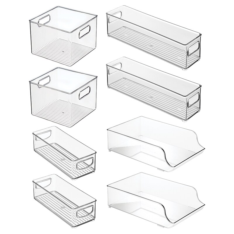 iDESIGN Small Stackable Plastic Storage Bin, Clear, 8/Pack (28488C8) image 1