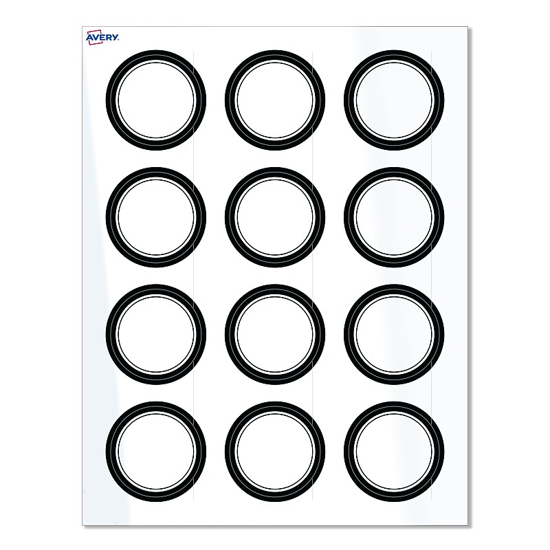 Avery Laser/Inkjet Circle Multipurpose Labels, 2" Dia., White, 120/Pack (S00-D2B) image 1