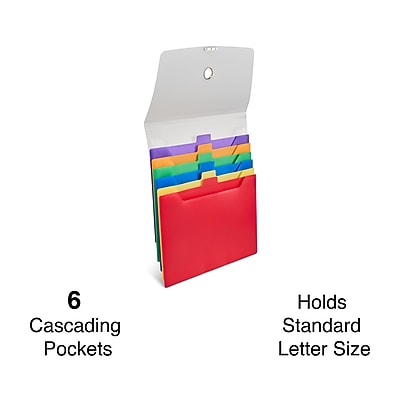 thumbnail image 2 of Staples Cascading Expanding File – Letter Size, 6-Pocket, Multicolor 2 of 2