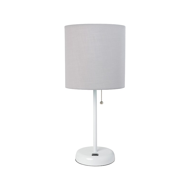 Creekwood Home Oslo LED Table Lamp, White/Gray (CWT-2011-GO) image 1