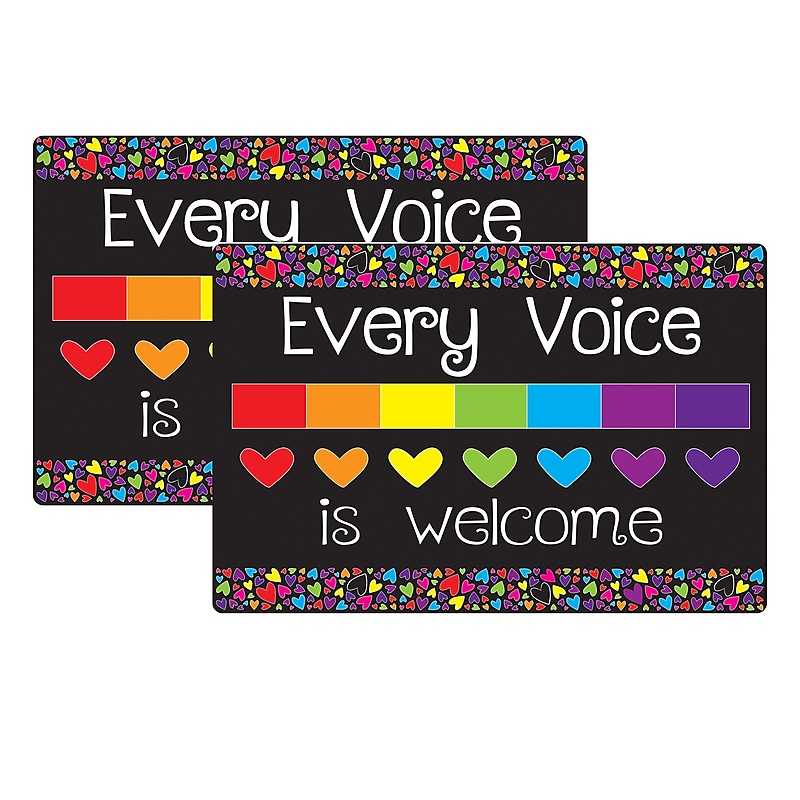 Ashley Smart Poly Commercial Floor Mat, 15.5" x 23.5", Every Voice Welcome Here, 2/Bundle (ASH91500-2) image 1