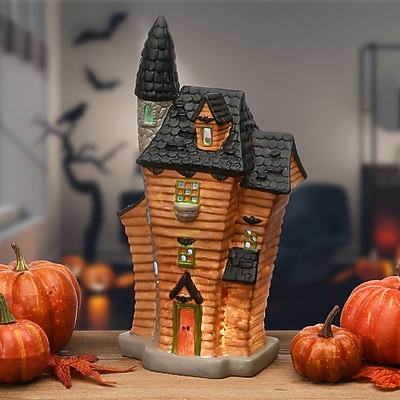 National Tree Company 12" Haunted House with Tower and LED Light