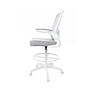 Boss Flip Arm Mesh/Fabric Stool with Footrest and Lumbar Support, Gray/White (B16366WT-GY)~#|#~815FFFD8-32B1-405A-9B3A7B494899BA9D_sc7