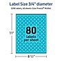 Avery Laser/Inkjet Multipurpose Circle Labels, 0.75" Dia., Bright Blue, 3200/Pack (94504)~#|#~816453B3-6FE3-44A4-8A494923C3006483_sc7