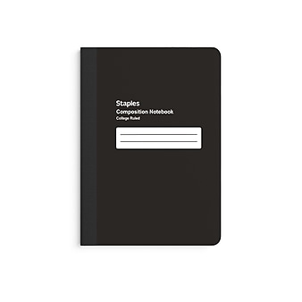 Staples Small Composition Notebook, 5" x 7", College Ruled, 80 Sheets, Black (ST24429)