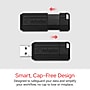 Verbatim PinStripe 64GB USB 2.0 Type A Flash Drive, Caribbean Blue/Red, 2/Pack (70059)~#|#~8168FF77-4564-4741-810BE75933D5B0E7_sc7