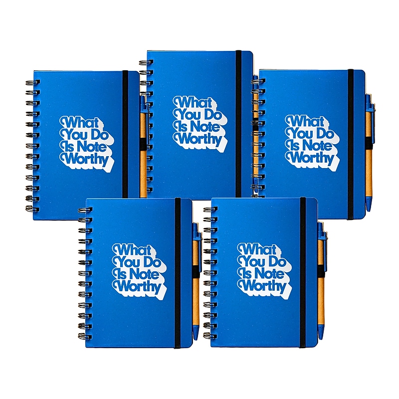 Baudville Journal, Wide-Ruled, Blue/White, 70 Pages, 5/Pack (1396063P531) image 1
