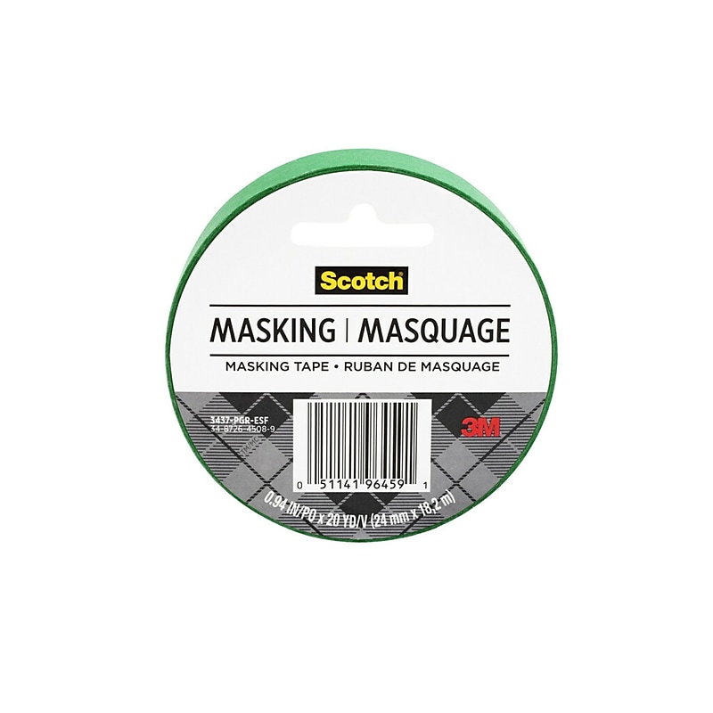 Scotch Expressions Masking Tape, 0.94 in. x 20 yds., Primary Green (3437-PGR-ESF) image 1