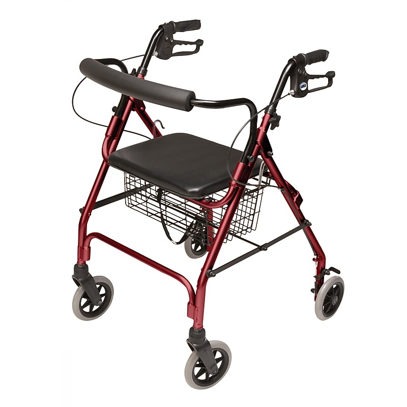 Lumex Walkabout Lite Rollator, Adult, Burgundy (RJ4300R) image 1