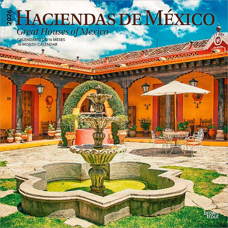 2026 BrownTrout Great Houses of Mexico 12" x 12" Monthly Wall Calendar (9798330703586) image 1