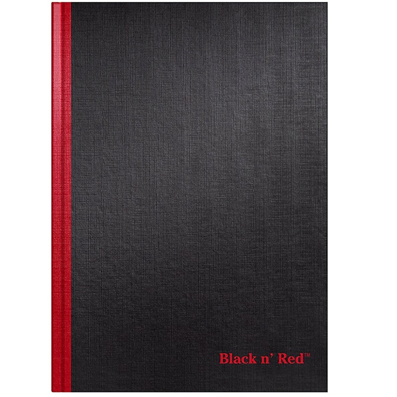 Black N' Red 1-Subject Professional Notebooks, 11 3/4" x 8 1/4", Wide Ruled, 96 Sheets, Black (JDK-D66174) image 1
