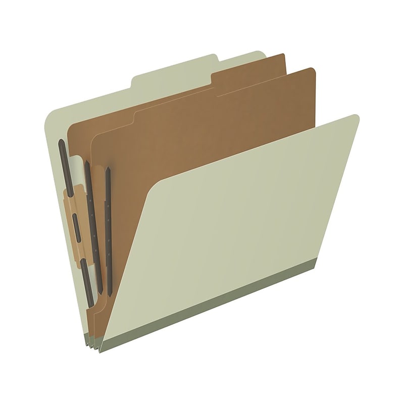 Medical Arts Press Pressboard Classification Folder, 2 Dividers, 2" Expansion, Letter Size, Green, 10/Box (DV-T42-26-3GRN) image 1