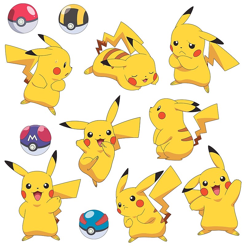 York Wallcoverings Pokémon Pikachu Children's Decals, Cartoons (RMK3596SCS) image 1