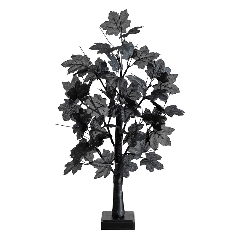 Nearly Natural Pre-Lit Artificial Halloween Black Maple Tree, 2' (T5227) image 1