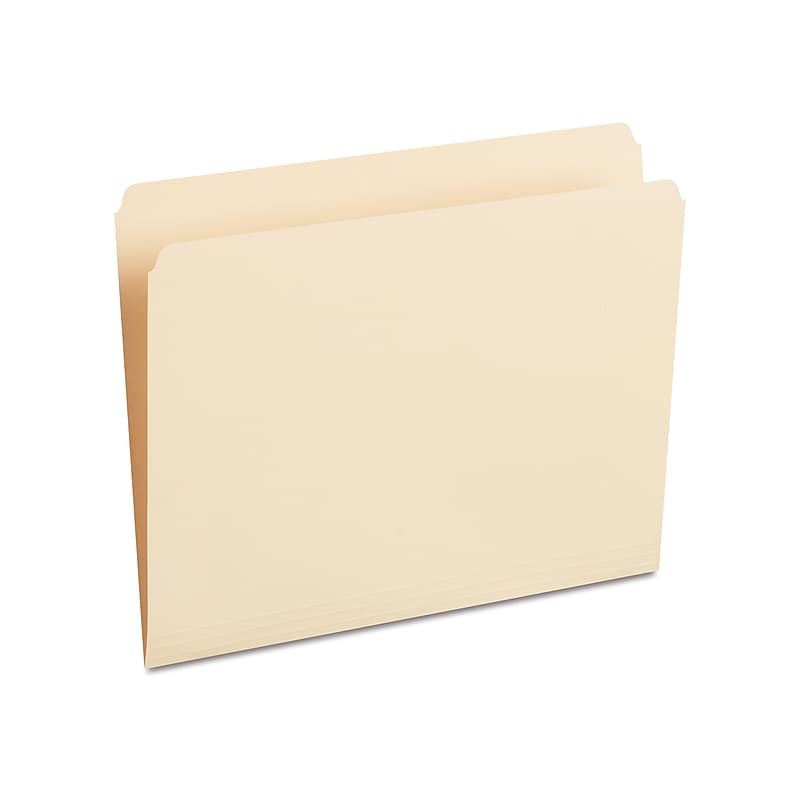 Staples 100% Recycled File Folder, Single Tab, Letter Size, 100/Box (ST393125/393125) image 1