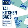 Perk™ 13 Gallon Scented Kitchen Trash Bag, 28" x 24", Low Density, 0.9 mil, White, 100 Bags/Box (PK56751)~#|#~8190D256-38F7-4337-B81BE7D0E2B5F1F0_sc7