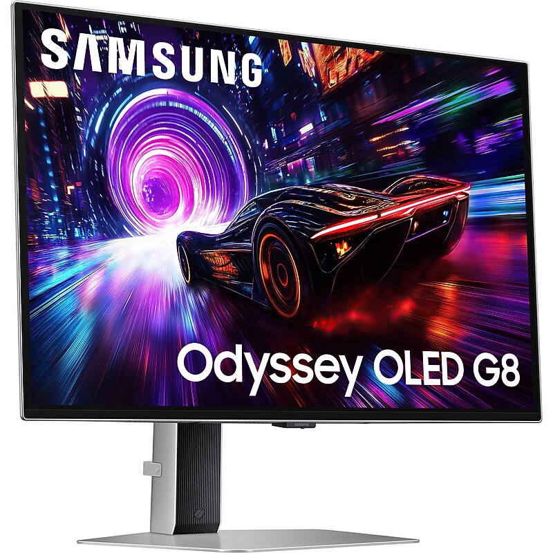 Samsung Odyssey G8 27" 4K OLED 2Hz AMD FreeSync Gaming Monitor, HDR10+, Height Adjustable, Silver (LS27FG810SNXZA) image 1