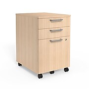Union & Scale™ Essentials 3-Drawer Vertical File Cabinet, Mobile/Pedestal, Letter/Legal, Natural, 21" (UN56981)