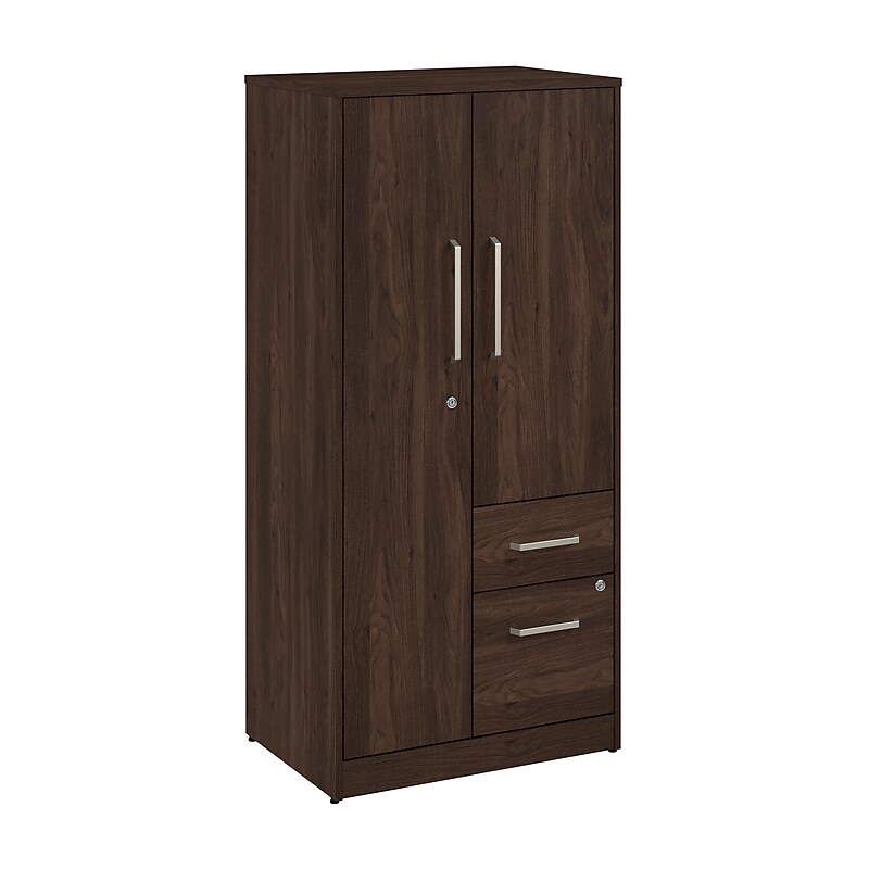 Bush Business Furniture Vista Wardrobe Cabinet with Drawers, Black Walnut (VSS130BWK) image 1