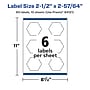 Avery Laser/Inkjet Decorative Edge Waterproof Multipurpose Labels, 2.8906"  x 2.5", White, 60/Pack (94121)~#|#~819F97A2-3C16-4ACC-98F2138DCF32168C_sc7