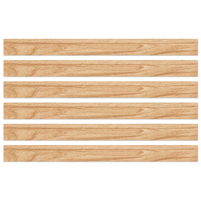 Carson Dellosa Education Grow Together Straight Borders, 3"x 3', Light Wood Grain, 6/Bundle (CD-108491-6) image 1