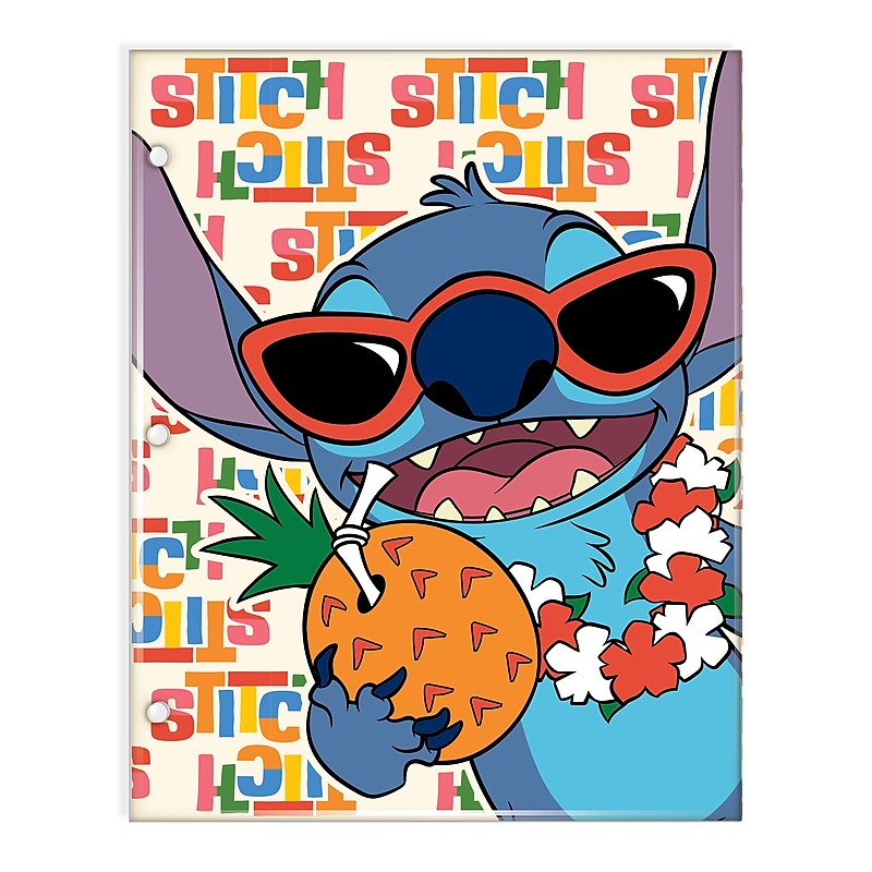 Innovative Designs Stitch Paper 3-Hole Punched 2 Pocket Portfolio Folder, Multicolored (717961ST-SA) image 1