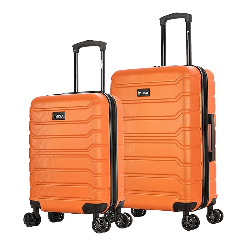 InUSA Trend 2-Piece Hardside Spinner Luggage Set, TSA Checkpoint Friendly, Orange (IUTRE0SM-ORA) image 1