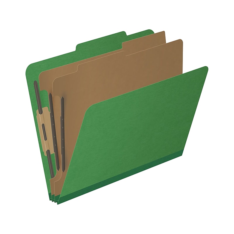 Medical Arts Press Pressboard Classification Folder, 2 Dividers, 2" Expansion, Letter Size, Moss Green, 10/Box image 1