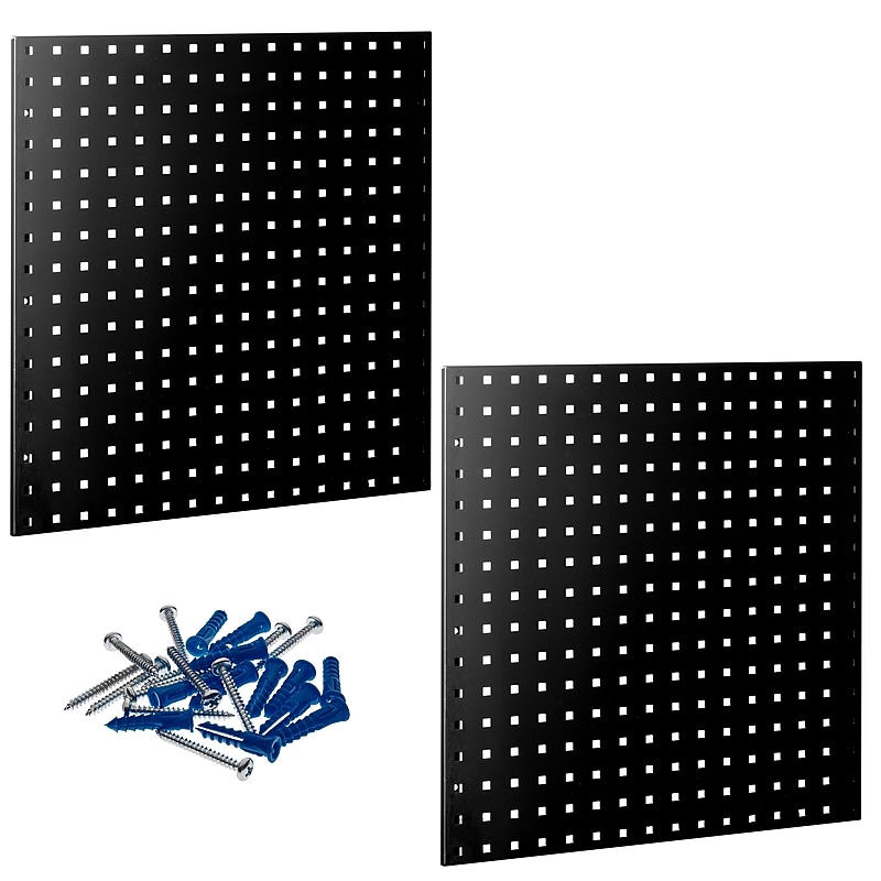 Triton Products LocBoard 24" x 24" x 9/16" Steel Square Hole Pegboards, 2/Set (LB1-BK) image 1