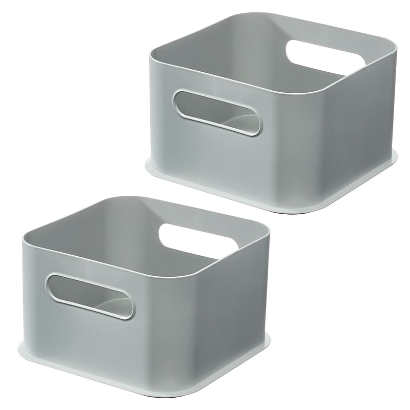 iDESIGN Medium Stackable Plastic Storage Bin, Gray (29212M2) image 1