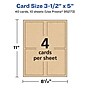 Avery Integrated Cards, 3.5" x 5", Matte Kraft Brown, 40/Pack (95273)~#|#~81C2BFCA-D668-4C62-82EBFB087366B506_sc7