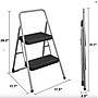 Cosco 2-Step Folding Steel Step Stool, 200 lb Capacity, 28.13" Working Height, Cool Gray (11137PBL1E)~#|#~81CD2975-C3E8-4CC1-AA83454C461640C4_sc7