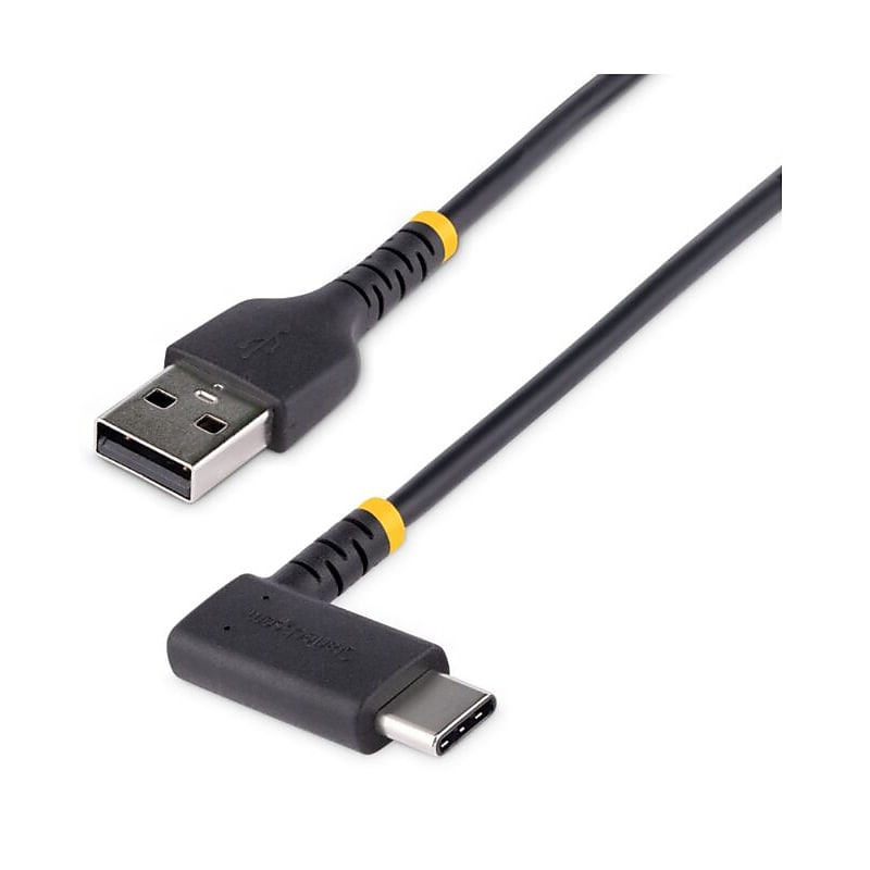 StarTech USB-A to USB-C Charging Cable Right Angle, 1ft, Black (R2ACR-30C-USB-CABLE) image 1