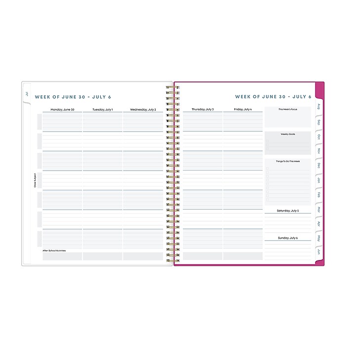 Blue Sky 2025-2026 Academic Year Planner – Weekly & Monthly Planner From July 2025 To June 2026, Floral Design, Wirebound