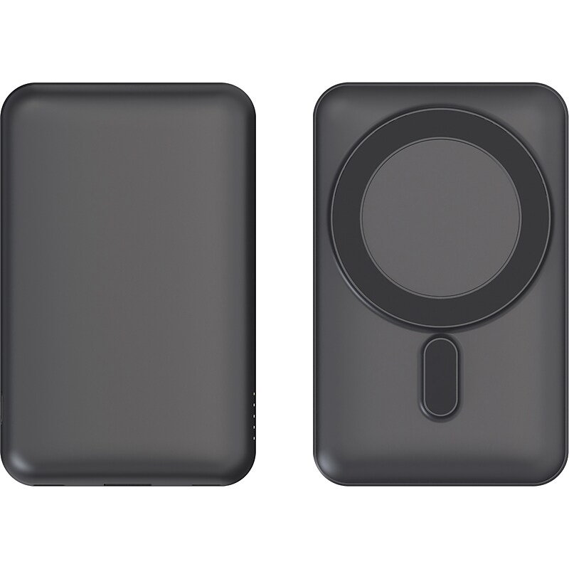 Centon Magnetic Wireless USB-A/USB-C Charger, Black (OB-MSPB2) image 1