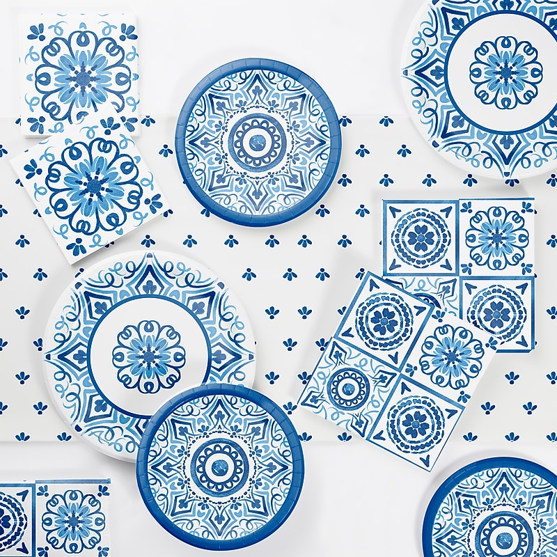 Creative Converting Blue Willow Party Tableware Kit, Blue/White, 49/Pack (DTC9508E2A) image 1
