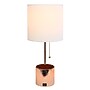 Creekwood Home 18.5" LED Table Lamp with USB Port, Rose Gold (CWT-1007-RG)~#|#~81D9D08C-6040-4B79-9FEBF1702D92765B_sc7