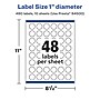 Avery Laser/Inkjet Round Multipurpose Labels, 1" Dia., Glossy Clear, 480 Labels/Pack (94500)~#|#~81DB95D0-0BDF-4191-AEF34BDD71CE67D7_sc7